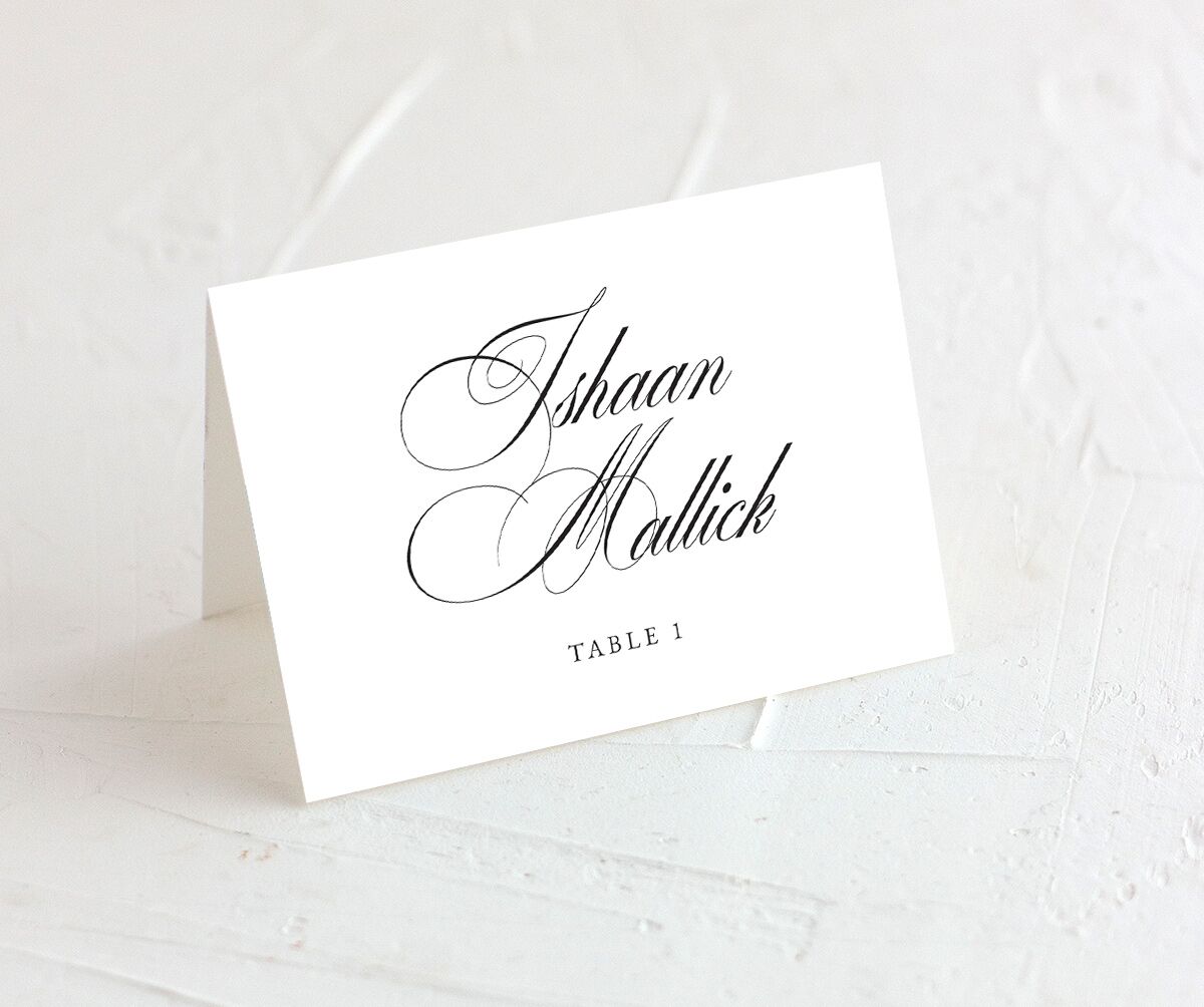 Traditional Elegance Place Cards front in Pure White