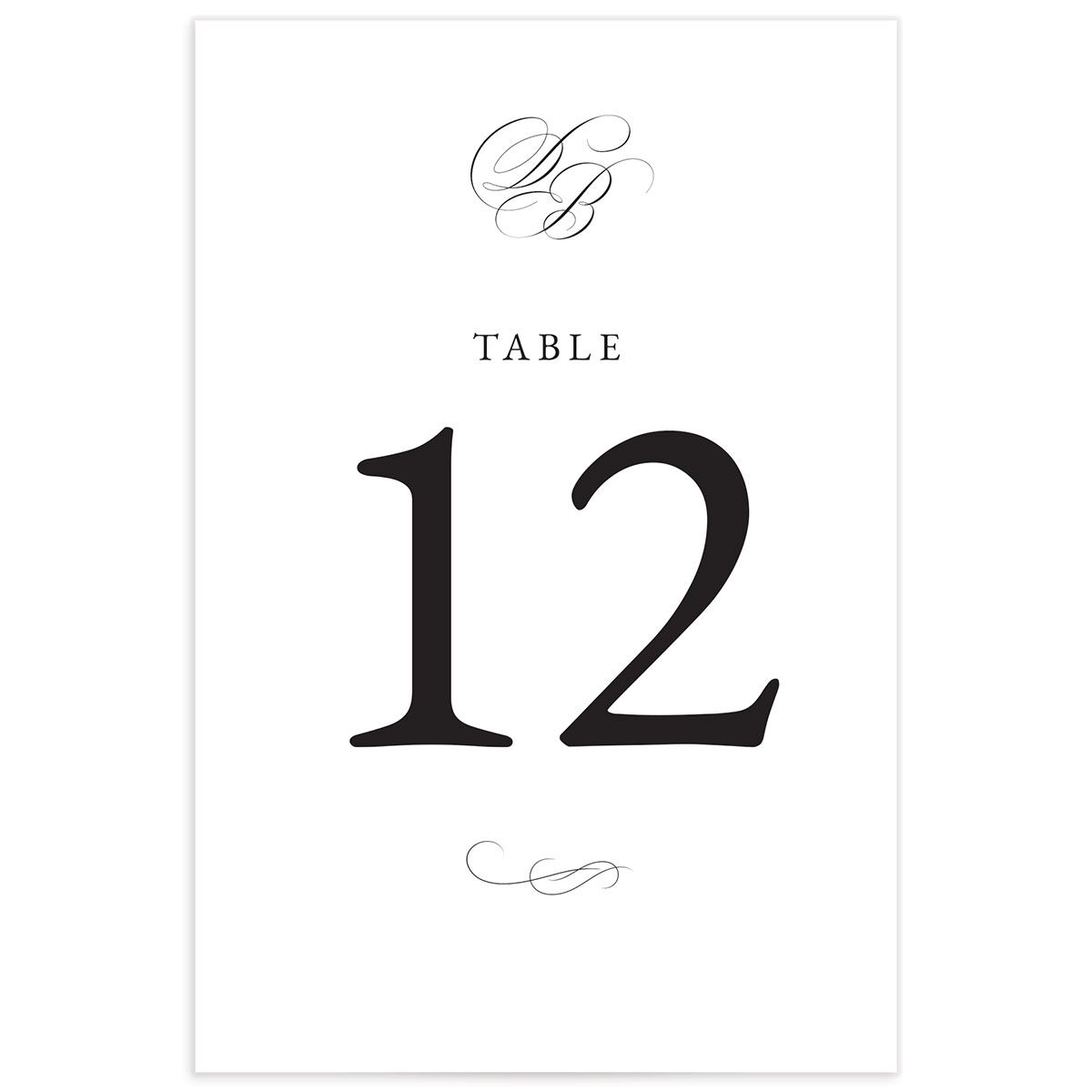 Traditional Elegance Table Numbers front in Pure White