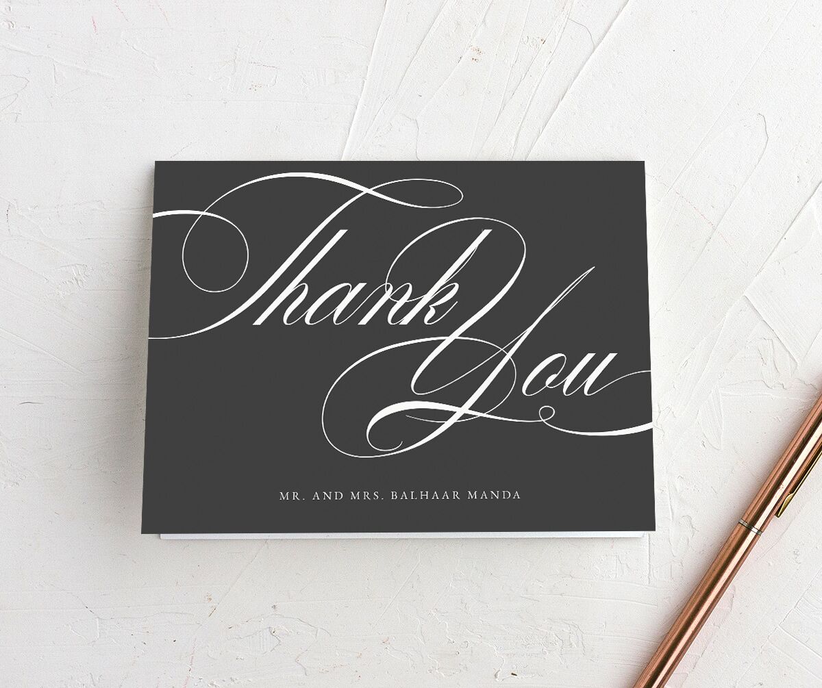 Traditional Elegance Thank You Cards front in Pure White