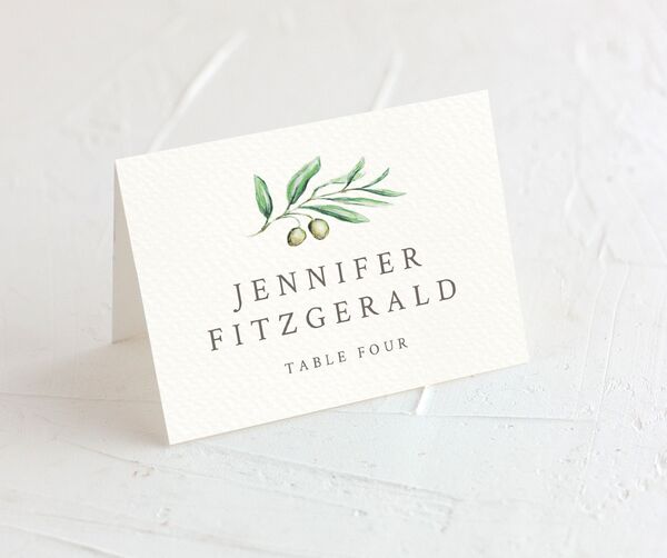 Blissful Vineyards Place Cards front in Jewel Green