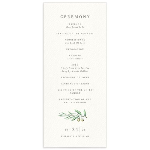 Blissful Vineyards Wedding Programs - Jewel Green