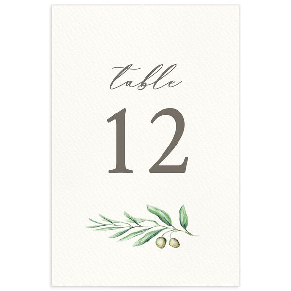 Blissful Vineyards Table Numbers front in Jewel Green