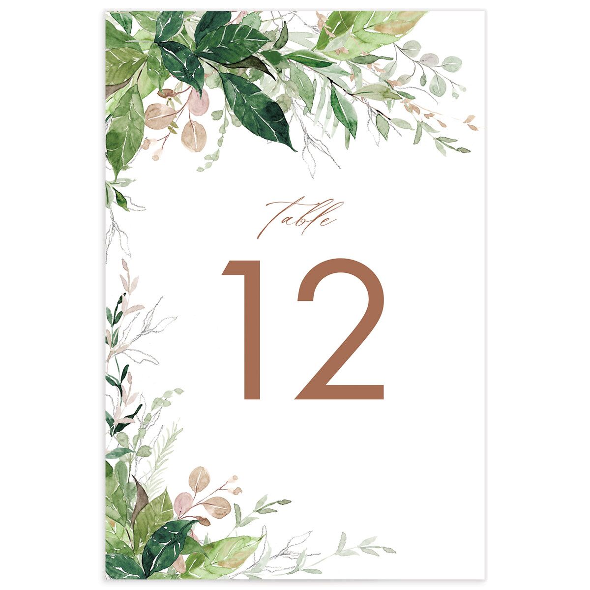 Wild Botanicals Table Numbers front in Rose Pink