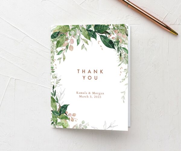Wild Botanicals Thank You Cards front in Rose Pink