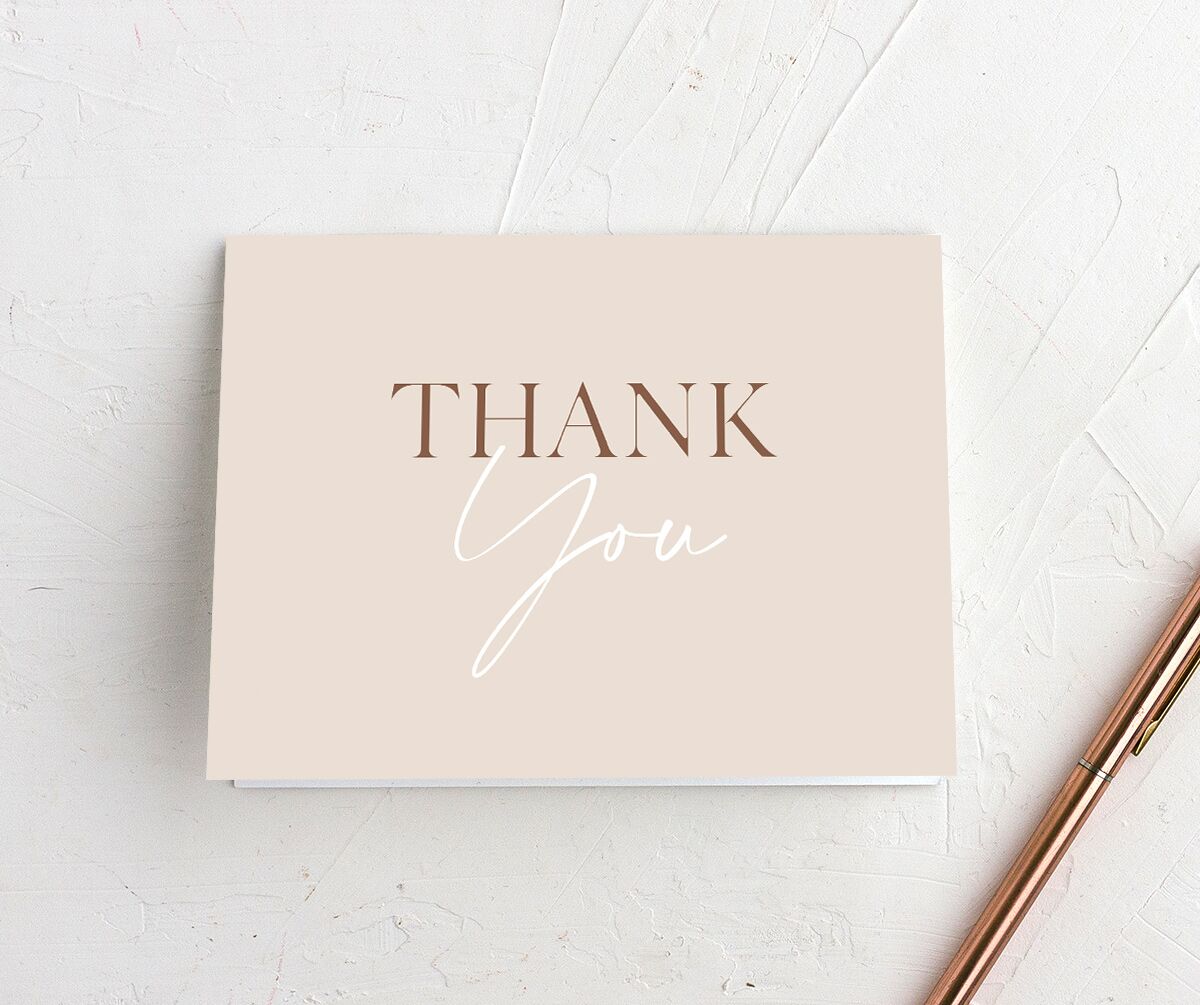 Understated Elegance Thank You Cards front in Walnut