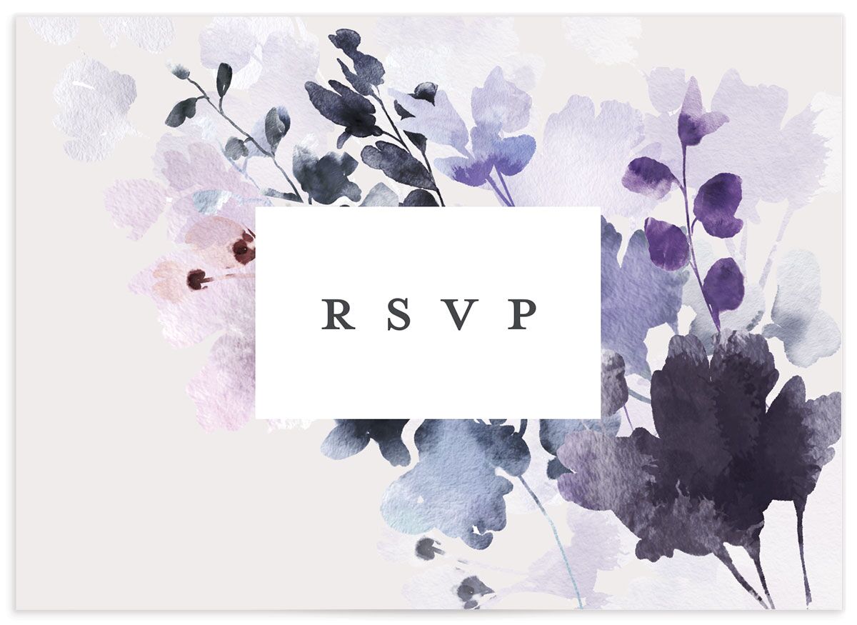 Dreamy Bouquet Wedding Response Cards back in Jewel Purple