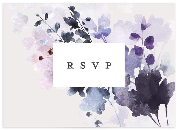 Dreamy Bouquet Wedding Response Cards back in Jewel Purple