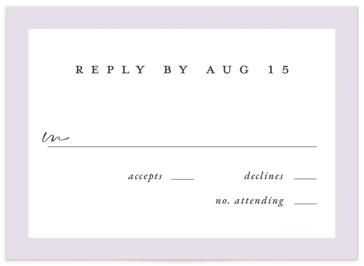 Dreamy Bouquet Wedding Response Cards front in Jewel Purple