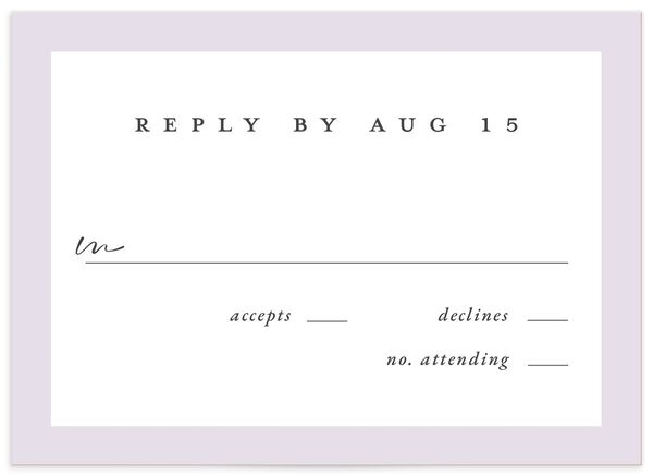 Dreamy Bouquet Wedding Response Cards front in Jewel Purple