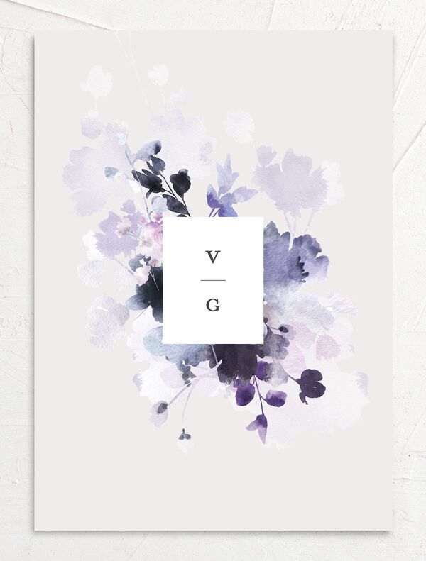 Dreamy Bouquet Save the Date Cards back in Jewel Purple