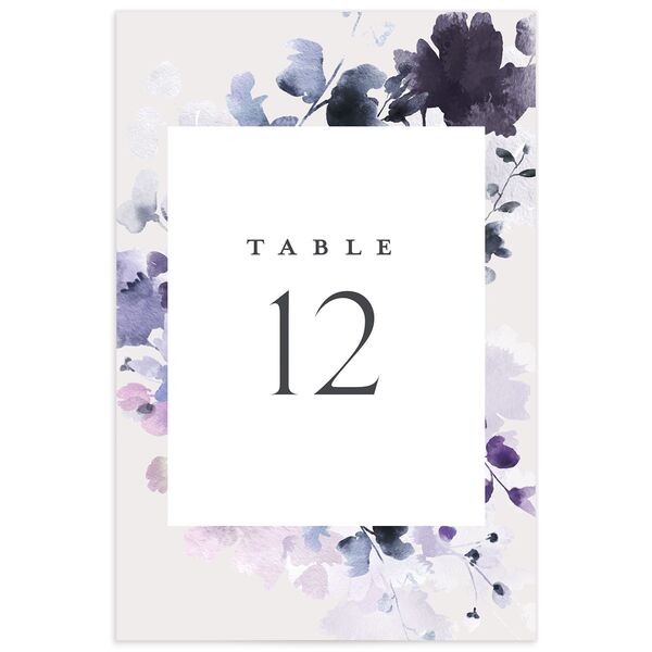Dreamy Bouquet Table Numbers front in Jewel Purple