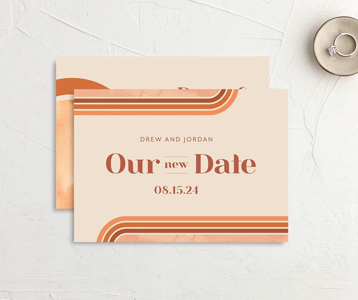 Vintage Lines Change the Date Cards front-and-back in Pumpkin