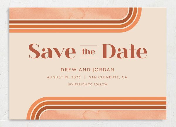 Vintage Lines Save the Date Cards [object Object] in Orange