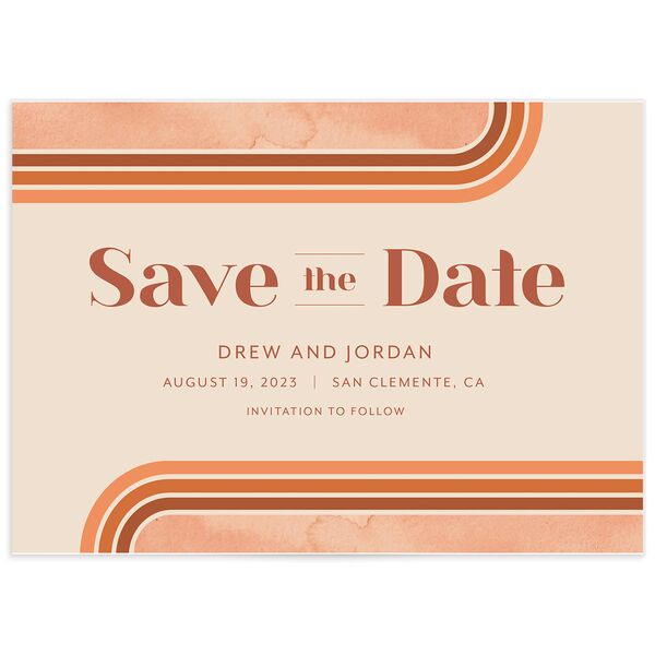 Vintage Lines Save the Date Cards [object Object] in Orange