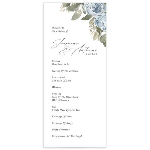 Vibrant Roses Wedding Programs - Blue
