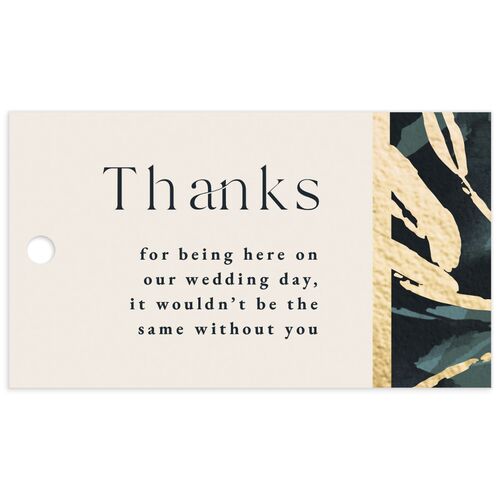Contemporary Floral Favor Gift Tags - Dusty Blue
