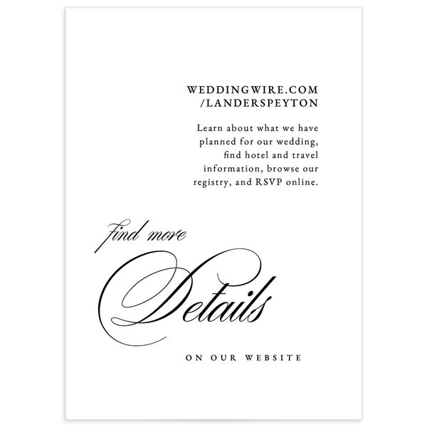 Elevated Simplicity Wedding Enclosure Cards front in Midnight