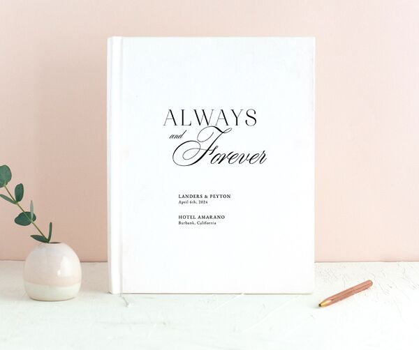 Elevated Simplicity Wedding Guest Book front in Midnight