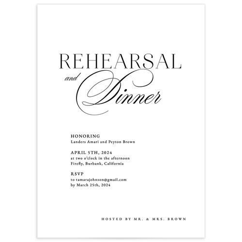Elevated Simplicity Rehearsal Dinner Invitations