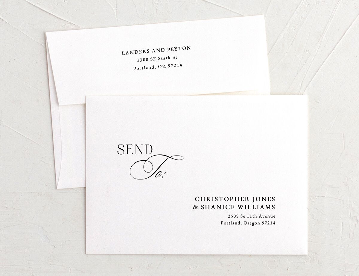 Elevated Simplicity Rehearsal Dinner Invitation Envelopes front in Midnight