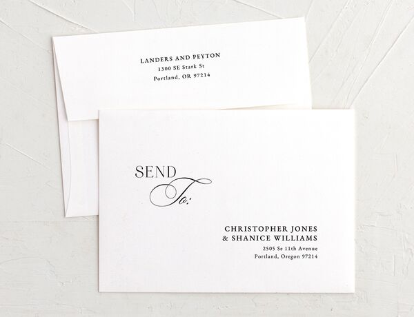 Elevated Simplicity Save The Date Card Envelopes front in Midnight