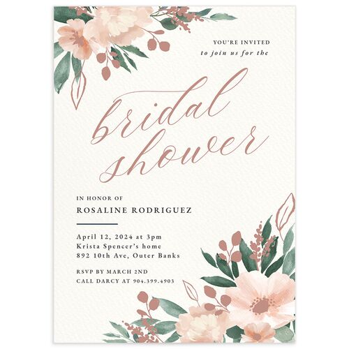 Exquisite Garden Bridal Shower Invitations - Blossom
