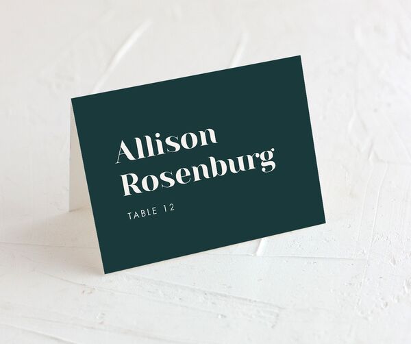 Midcentury Chic Place Cards front in Turquoise
