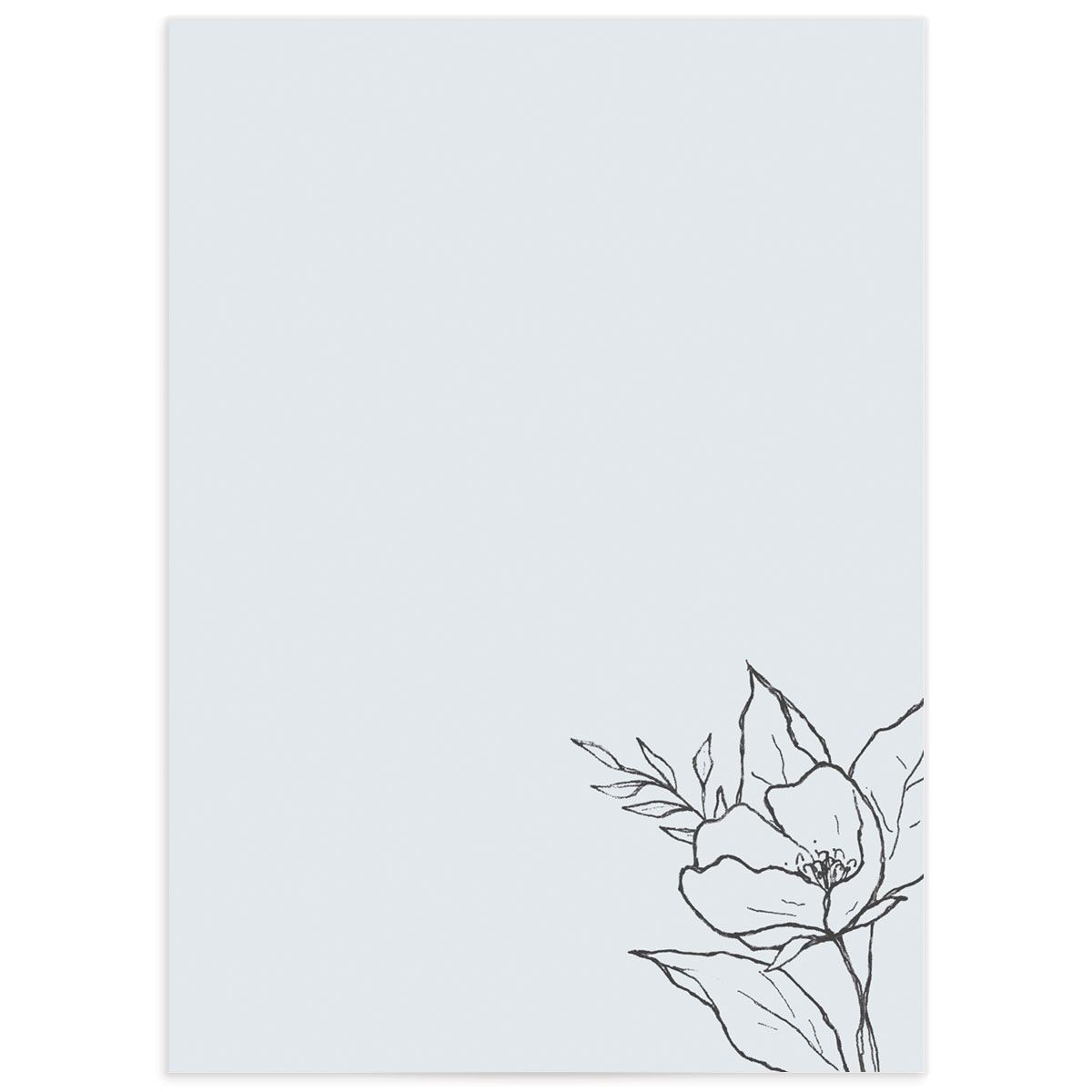 Etched Blossoms Wedding Enclosure Cards back in Blue