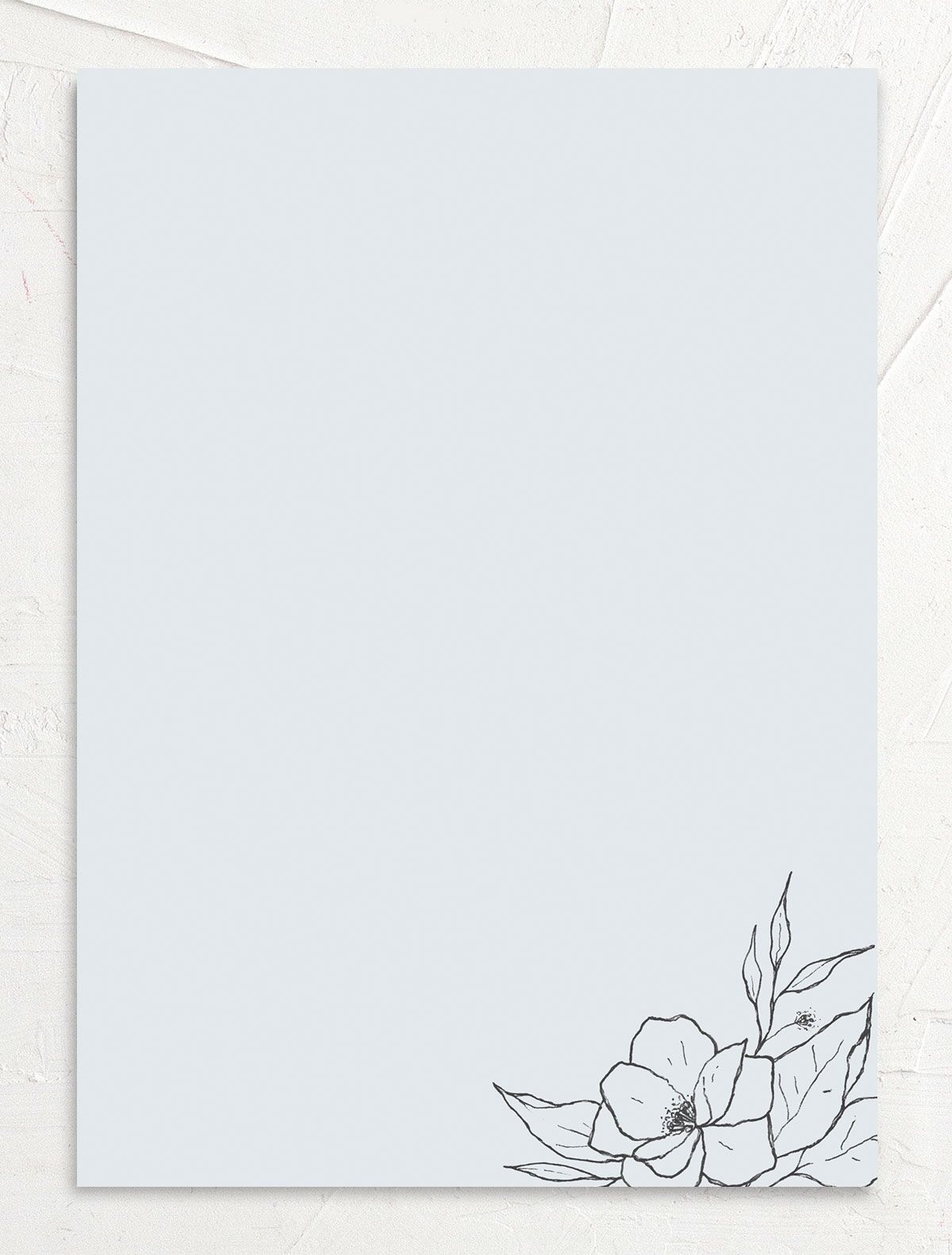 Etched Blossoms Wedding Invitations back in French Blue