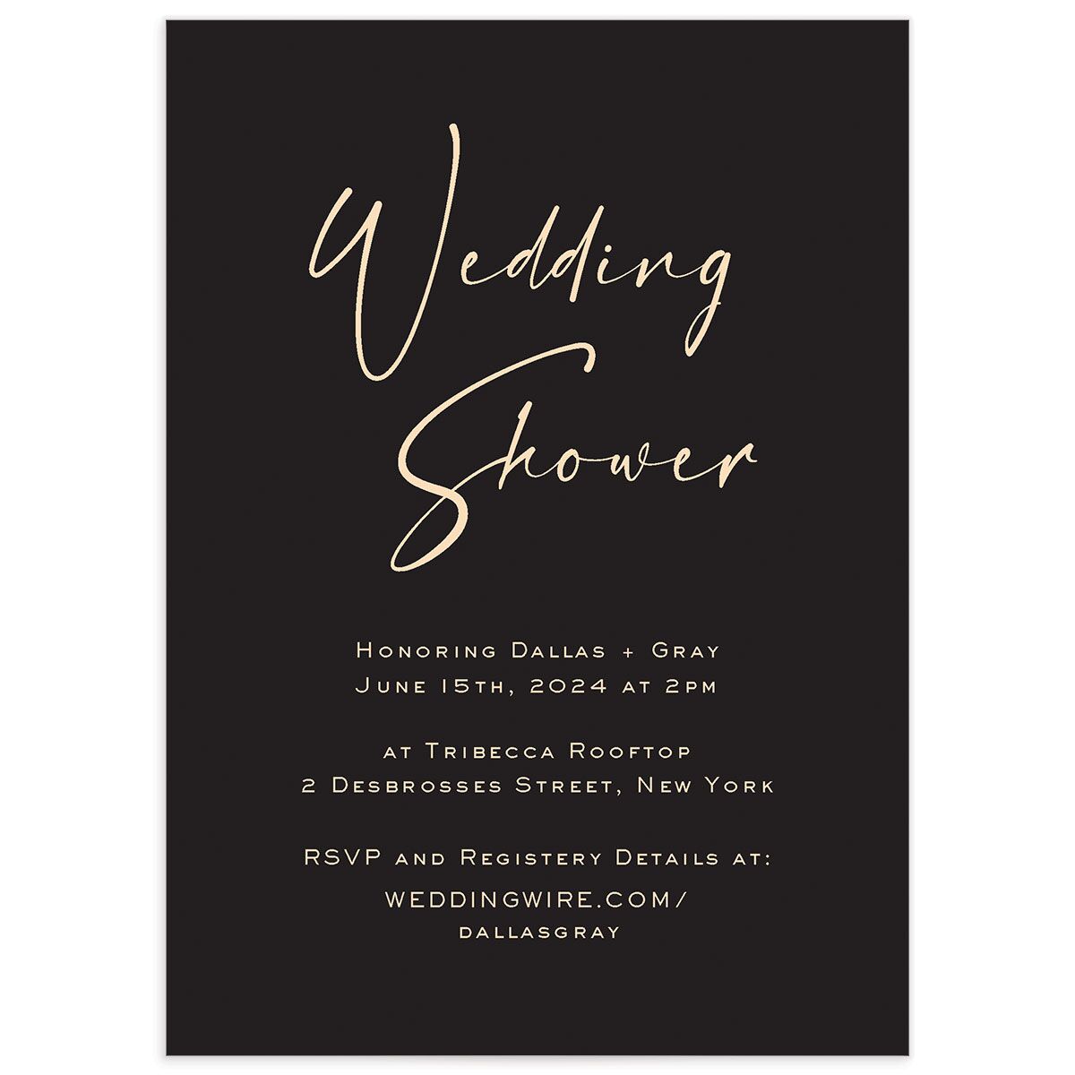 Delicate Flourish Bridal Shower Invitations [object Object] in Black