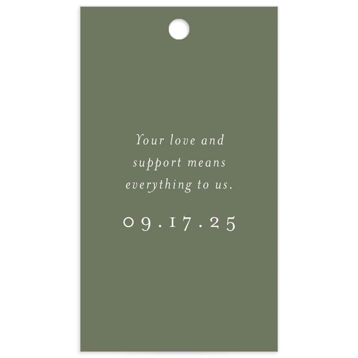 Timeless Flora Favor Gift Tags back in Jewel Green