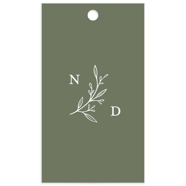 Timeless Flora Favor Gift Tags front in Jewel Green