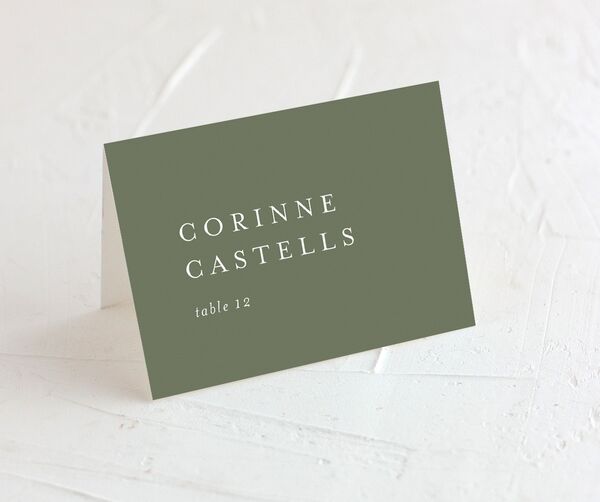 Timeless Flora Place Cards front in Jewel Green