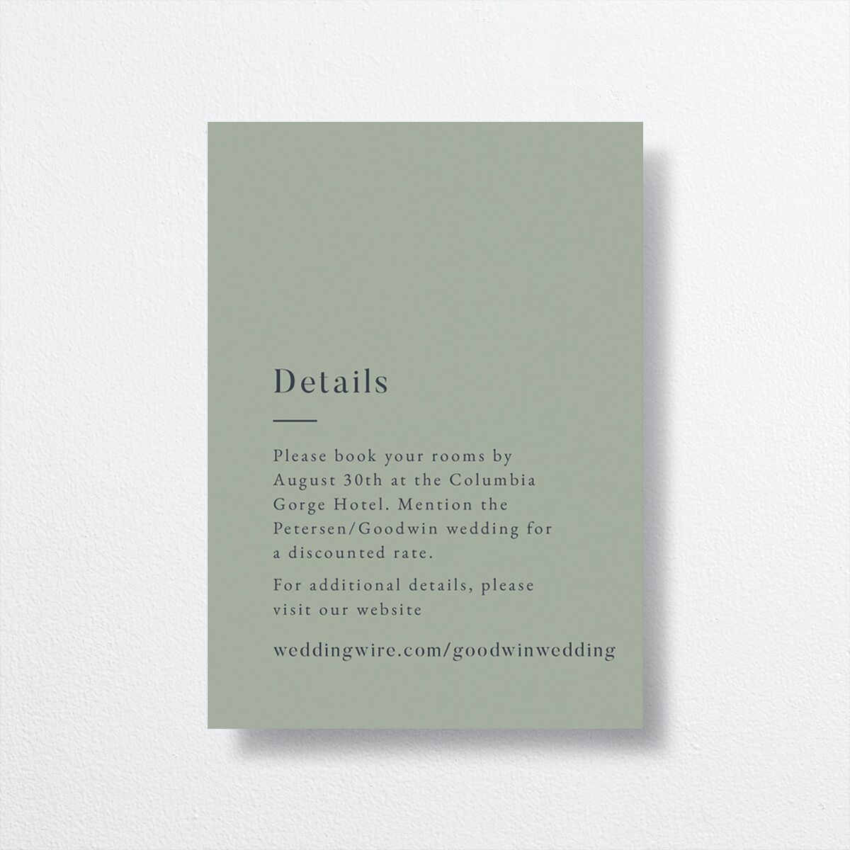 Floral Motif Wedding Enclosure Cards front in Jewel Green
