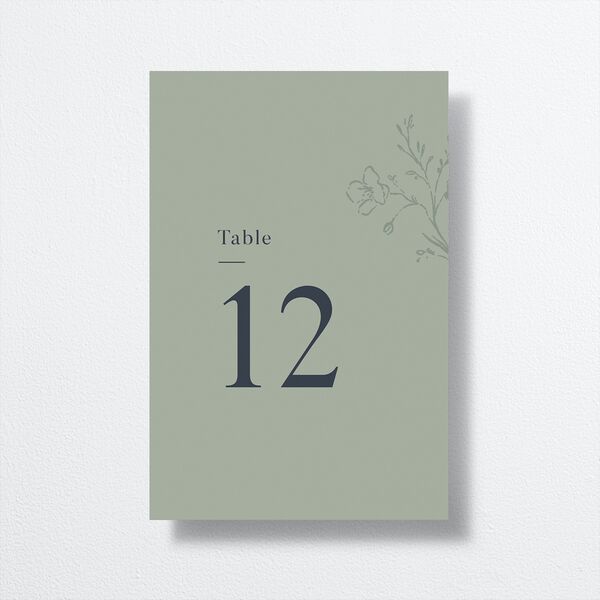 Floral Motif Table Numbers front in Jewel Green