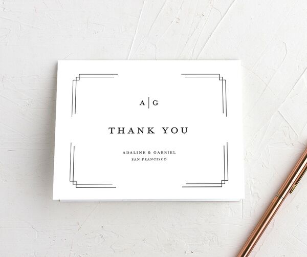 Light Frame Thank You Cards front in Pure White