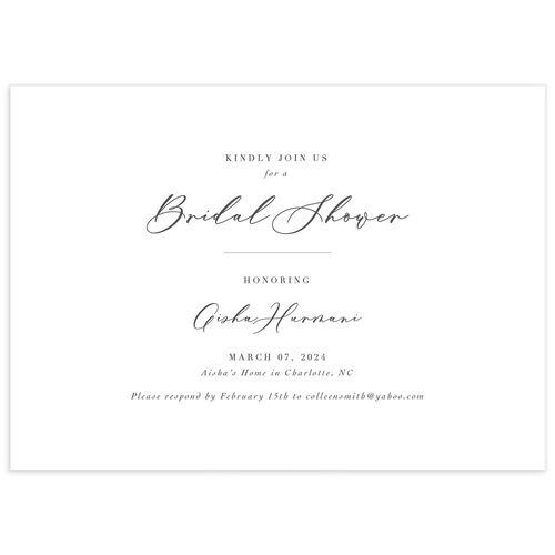Chic Calligraphy Bridal Shower Invitations