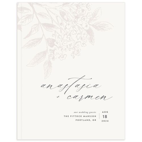 Understated Blossoms Wedding Guest Book