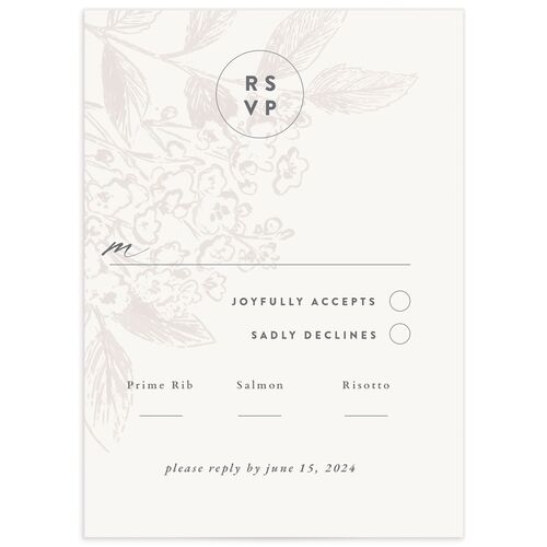 Understated Blossoms Wedding Response Cards - Champagne