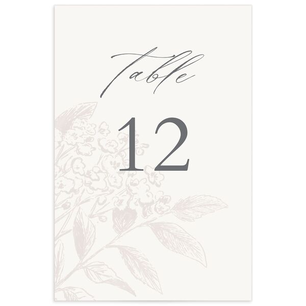 Understated Blossoms Table Numbers front in Champagne