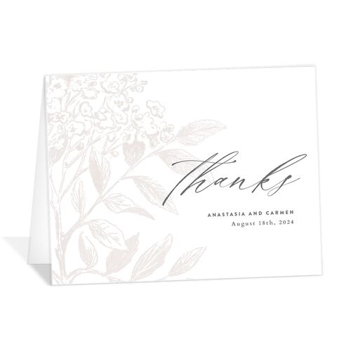 Understated Blossoms Thank You Cards - Champagne