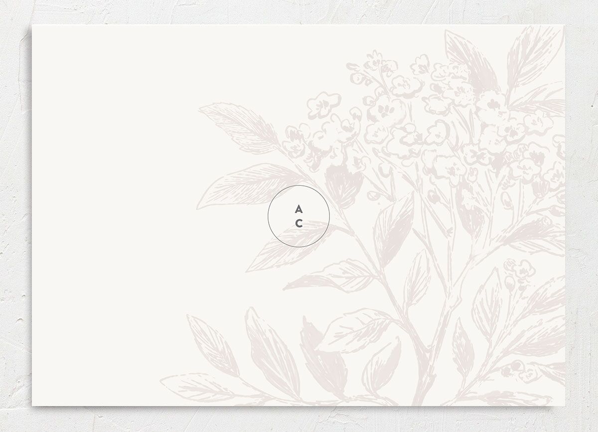 Understated Blossoms Wedding Invitations back in Champagne