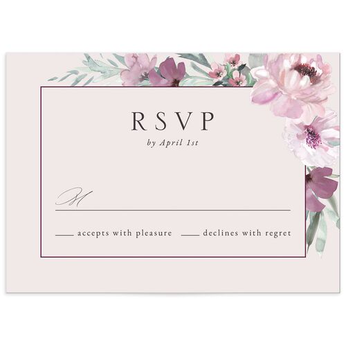 Decadent Blossom Wedding Response Cards - Lilac