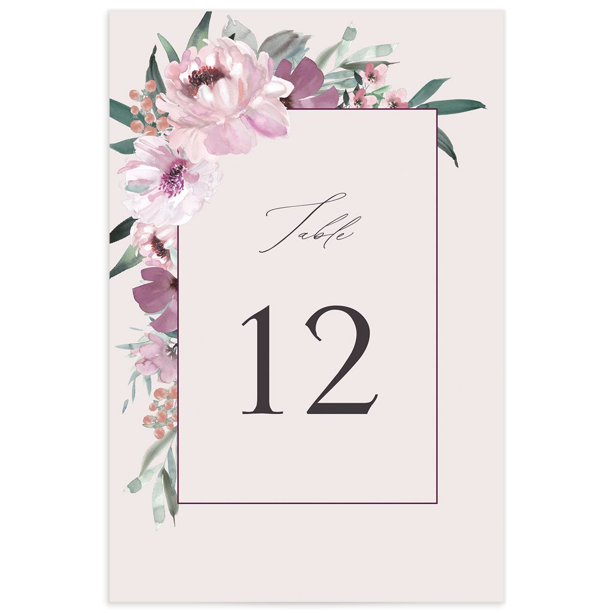 Decadent Blossom Table Numbers front in Lilac