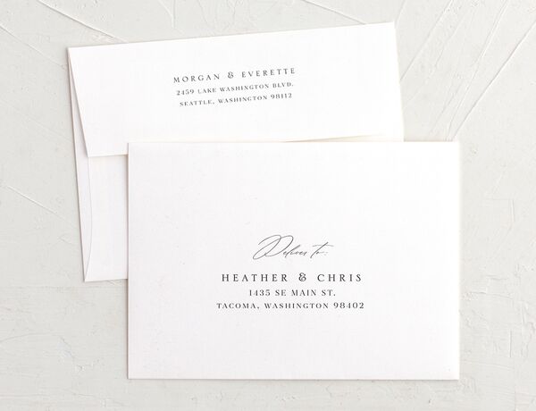Decadent Blossom Wedding Invitation Envelopes front in Lilac