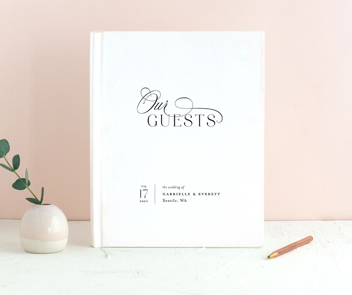 Harmonious Blend Wedding Guest Book front in Midnight