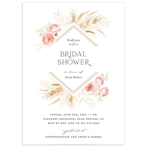 Rustic Bouquet Bridal Shower Invitations - Pink Cotton