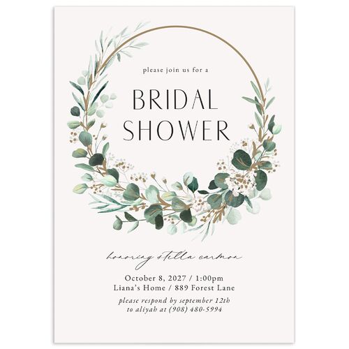 Timeless Hoop Bridal Shower Invitations - Pure White