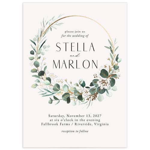Timeless Hoop Wedding Invitations - Pure White