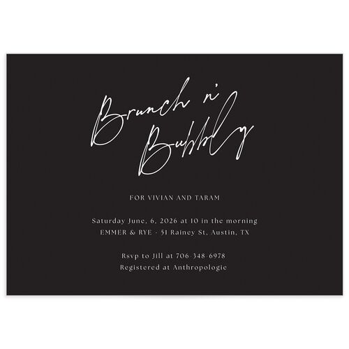 Just Love Bridal Shower Invitations - Licorice
